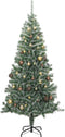 vidaXL - Kunstkerstboom - met - 300 - LED's - kerstballen - en - sneeuw - 240 - cm