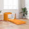 vidaXL - Vloersofa - Bed - 2-in-1 - Donker - Geel - 74x77x81 - cm - Stof