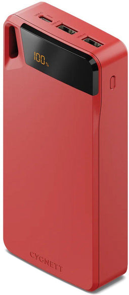 Cygnett ChargeUp Boost (4e Gen) - Powerbank 20000mAh - 3x USB-A / USB-C - Rood