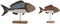 Home ESPRIT - Decoratieve figuren - Metaal Paulownia hout - Blauw Rood Natuurlijk 50 x 8 x 22 cm (2 stuks)