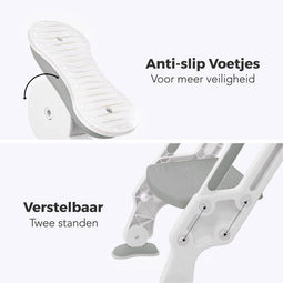 WC Verkleiner - Toilettrainer met Opstapje - Opvouwbaar - Grijs/Wit (2 tot 7 Jaar)