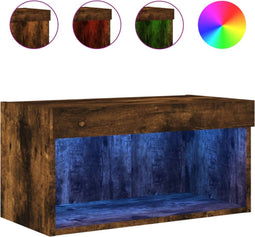 vidaXL - Tv-meubel - met - LED-verlichting - 60x30x30 - cm - gerookt - eikenkleurig