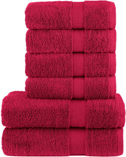 vidaXL - 6-delige - Handdoekenset - SOLUND - 600 - g/m² - rood