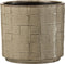 J-Line bloempot Vierkant - keramiek - beige/grijs - medium - 2 stuks - Ø 14 cm