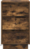 vidaXL - Nachtkastje - met - LED - Rook - eiken - 39x34,5x65 - cm - Geperst - Hout