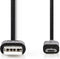 Nedis CCGP60500BK30 - USB A naar USB 2.0 micro kabel - 300 cm - Zwart
