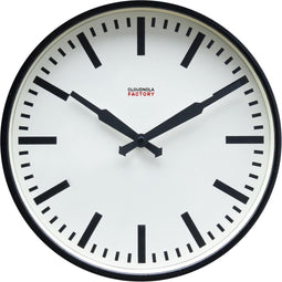 Cloudnola - Factory Klok - Zwarte Station Klok - 30 cm – Wandklok