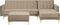 ABERDEEN - Hoekslaapbank ottomaan - Beige - Links - 267 cm - Fluweel