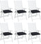vidaXL - Stoelkussens - 6 - st - ruitpatroon - 40x40x7 - cm - stof - zwart