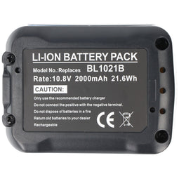Battery suitable for Makita BL1021B, Li-ion, 12V max. (10.8V), 2000mAh, 21.6Wh, black