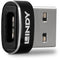 Lindy 41884 - USB 2.0 Adapter - 1x USB-A 2.0 stekker - 1x USB-C bus - Zwart