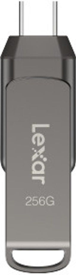 Lexar JumpDrive D400 - Dual Drive - USB 3.1 en Type-C - 256GB Grijs