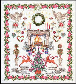 Thea Gouverneur - Borduurpakket met telpatroon - 2077A - Voorgesorteerde DMC Garens - Kerst Design - Aida - 60 cm x 66 cm - DIY Kit