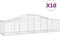 vidaXL - Schanskorven - 10 - st - gewelfd - 200x50x40/60 - cm - gegalvaniseerd - ijzer