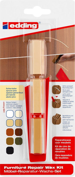 edding 8901 reparatiewas voor houten meubel - kleur: sparren-grenenhout - voor het vullen en repareren van scheuren en gaten in meubels of andere houten oppervlakken