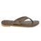 Urban Beach Long Island Beach - Slippers - Leren met bloemen reliëf - Bruin - Maat 42