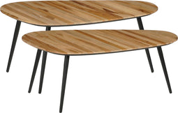 Mica Decorations Jailey - Bijzettafel - Set van 2 - Unieke organische vorm - Bruin (2 stuks)