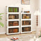 Coast Opbergboxen Wit/Bruin – Opvouwbare Stapelbare Organizer met Deuren en Wielen – 57-156L