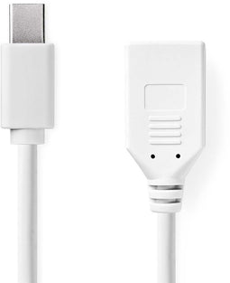 Nedis CCGB37450WT02 - Mini DP naar DP female adapterkabel - 20cm - Wit