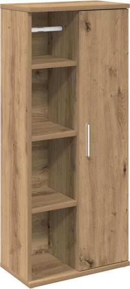 vidaXL - Badkamerkast - met - rolhouder - 39x22x90 - cm - artisanaal - eikenkleur