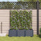 vidaXL - Tuinplanter - met - Trellis - 3 - stuks - Grijs - 120x40x143 - cm