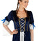 Koningsdochter kostuum - XL - satijn & fluweel - blauw/wit
