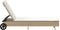 vidaXL - Ligbed - met - wielen - en - kussen - poly - rattan - beige