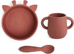 Eetset in siliconen - terracotta