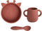 Eetset in siliconen - terracotta