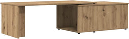 vidaXL - Salontafel - 150x50x35 - cm - bewerkt - hout - artisanaal - eikenkleur