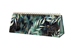 Sigel Jolie Beauty - weekplanner - Engelstalig - ongedateerd - 300x114x17mm - Glamorous Leaves - hardcover - SI-JP103