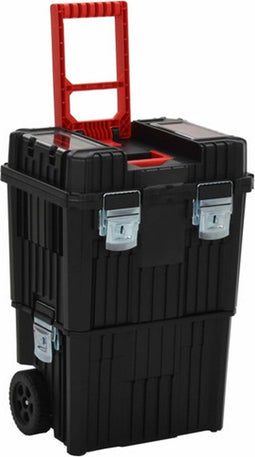 vidaXL - Gereedschapstrolley - polypropeen - zwart - en - rood