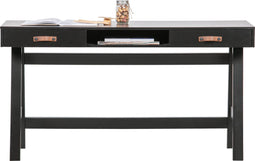 WOOOD Dian Bureau - Grenen - Zwart - 75x140x62