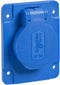 Schneider Electric PKS61B Wandcontactdoos met randaarde en klapdeksel Compleet Blauw 1 stuk(s)