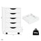 Woltu Kantoor Kast - Mobiele Opbergkast met 5 Lades - Wit - 40 x 40 x 66,5 cm