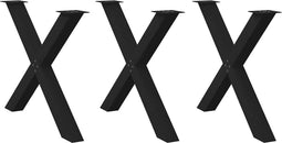 vidaXL - Eettafelpoten - 3 - st - X-vormig - 90x(72-73) - cm - staal - zwart