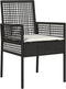 vidaXL - Zetels - voor - buiten - 2 - stuks - met - kussens - zwart - poly - rattan