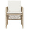 Tuinstoelen 4 st met kussens poly rattan beige