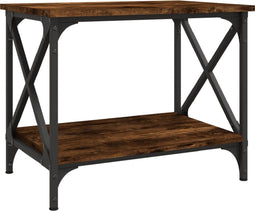 vidaXL - Bijzettafel - 55x38x45 - cm - bewerkt - hout - bruin - eikenkleur