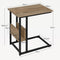 Woltu C-vormige bijzettafel - Opbergrek - Grijze houtlook - 55 x 36 x 59,5 cm