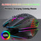 HXSJ Draadloze Gaming Muis - RGB Verlichting - Ultra licht - Licht zwart