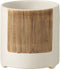 J-Line bloempot Ibiza Rond - keramiek - wit/bruin - small - Ø 12 cm