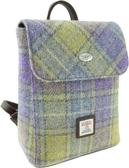Rugzak Tummel Lila en Groen - Mini - 26x21x12 - Harris Tweed - Glen Appin of Scotland