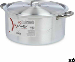 Kookpot met Deksel Zilverkleurig Aluminium 10 L (6 Stuks)