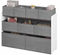 Lestarain LETSJF0013 - kinderkamer opbergrek - 9 uitneembare opbergboxen - wit en grijs - 92 x 60/68