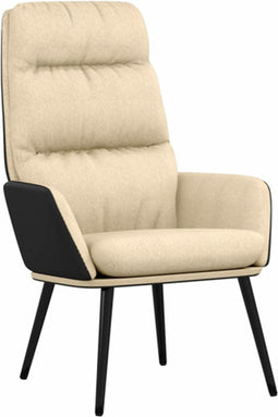 vidaXL Relaxstoel stof crèmekleurig