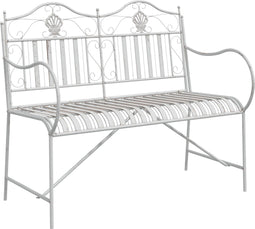 vidaXL - Tuinbank - met - Slede - Ontwerp - - - Wit - 103,5 - cm - Staal
