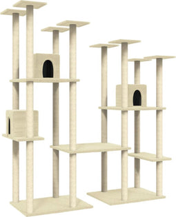 vidaXL - Kattenmeubel - met - sisal - krabpalen - 174 - cm - crèmekleurig