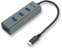 i-tec C31HUBMETAL403 - USB-C Metal 4-port HUB - USB 3.2 x 4 - Grijs