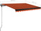 vidaXL - Luifel - automatisch - met - LED - windsensor - 300x250 - cm - oranje - bruin
